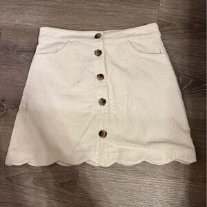 Blu Pepper Cream Corduroy Skirt